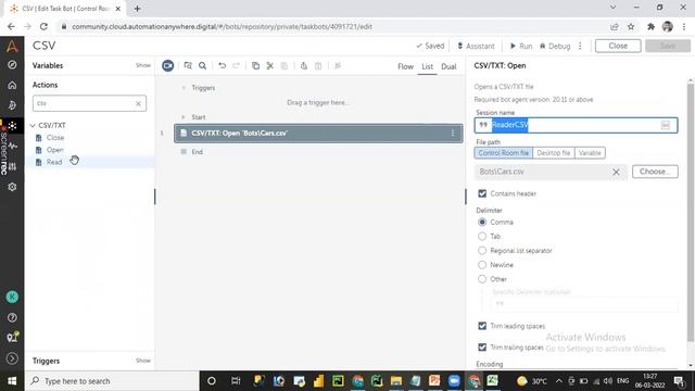Automation Anywhere A360 | CSV/Txt| CSV | introduction --- A360 смотреть онлайн