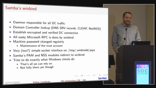SDC EMEA 2019 - Integrating Storage Systems into Active Directory with Winbind смотреть онлайн
