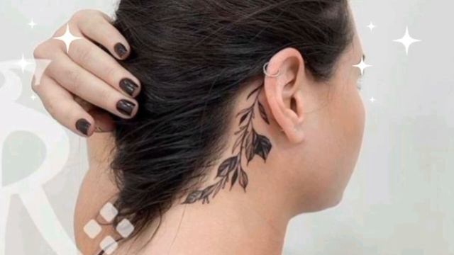 Cute neck tattoo design ideas for girls/ neck tattoo design images for women смотреть онлайн