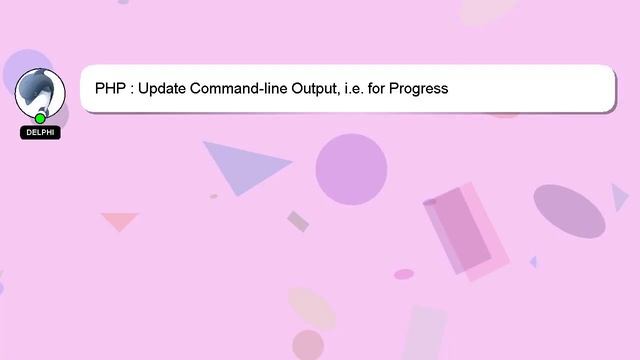 PHP : Update Command-line Output, i.e. for Progress смотреть онлайн
