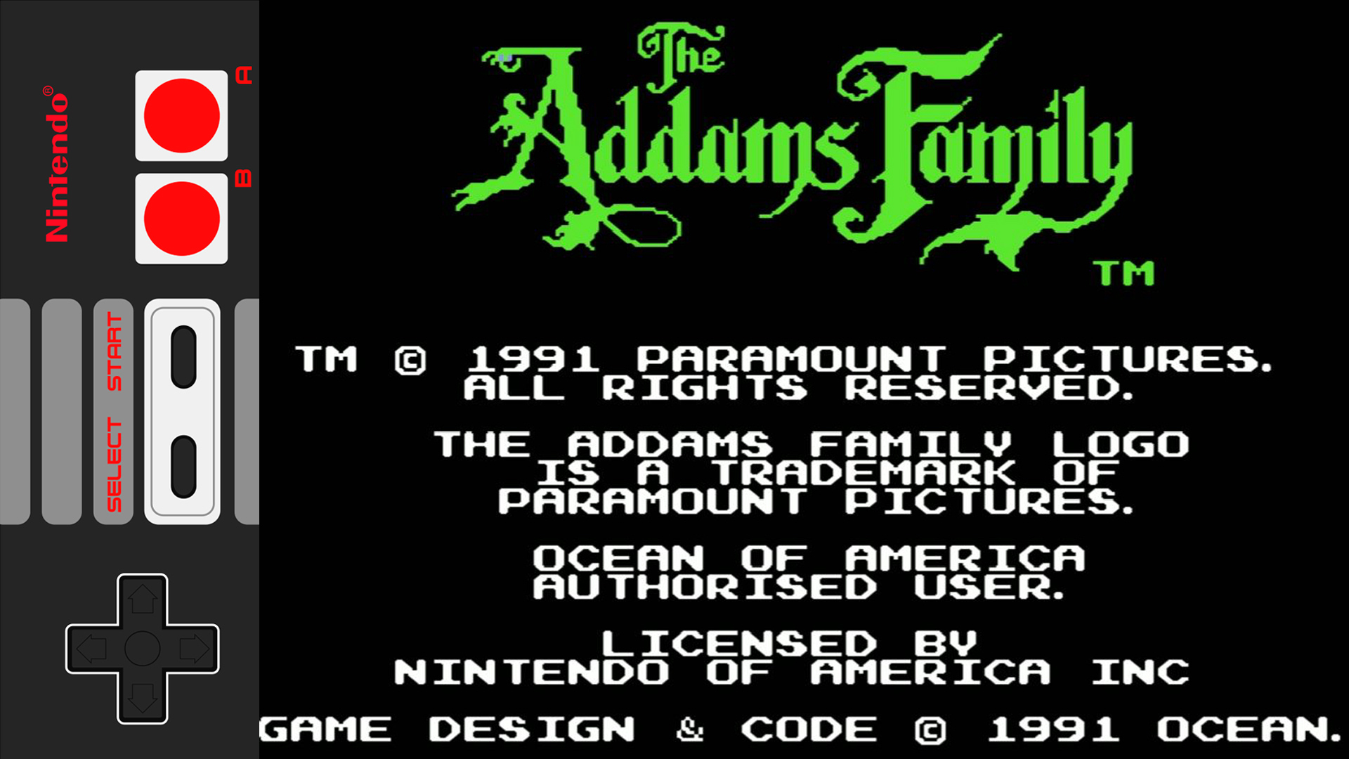 Прохождение The Addams Family [NES]
