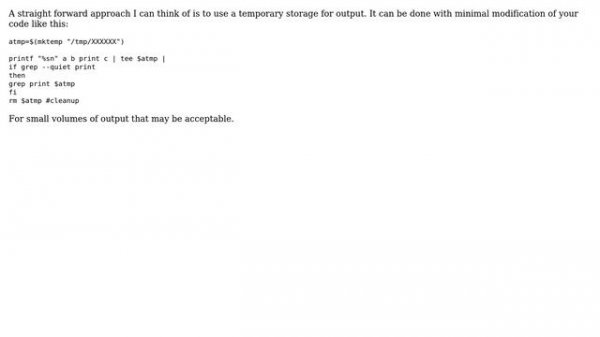 Unix & Linux: How can a node in a Bash pipeline peek at, but not consume, its input stream?