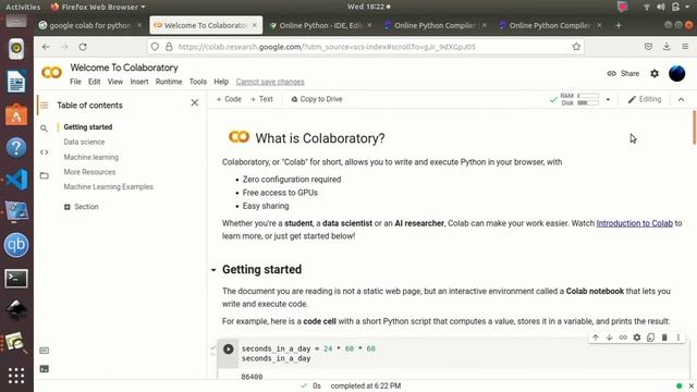 Python Intro - Google Colab and other online compilers #colab#googlecolab#onlinecompiler#programiz смотреть онлайн