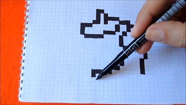 Как рисовать Единорога по клеточкам в тетради поэтапно Unicorn How to Draw Pixel Art for Kids смотреть онлайн