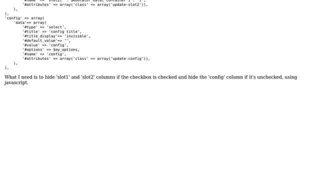 Drupal: Hide columns depending on checkbox state with Javascript смотреть онлайн