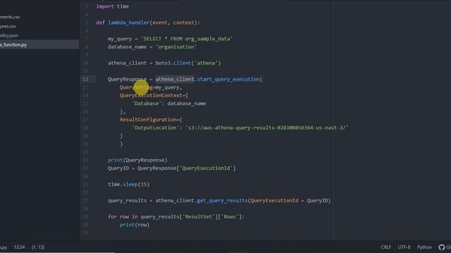 AWS Lambda | How to run Athena query from Lambda | AWS Athena смотреть онлайн