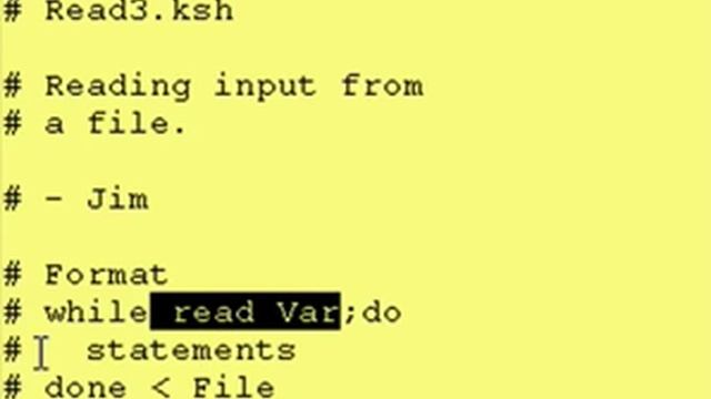 Intro To Korn Shell - 16e Using a while loop to read input from a file смотреть онлайн