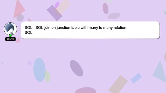 SQL : SQL join on junction table with many to many relation смотреть онлайн