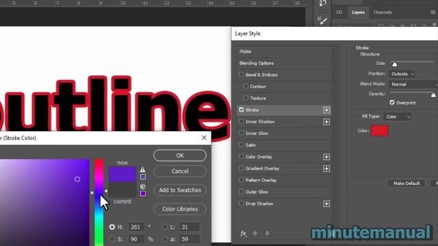 HOW TO OUTLINE TEXT IN ADOBE PHOTOSHOP CC 2019 (EASY) - Photoshop Outline Text Stroke