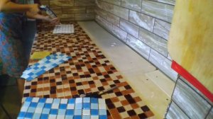 Мозаика на столешницу старой тумбы от советского серванта