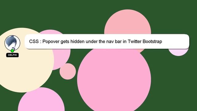 CSS : Popover gets hidden under the nav bar in Twitter Bootstrap смотреть онлайн