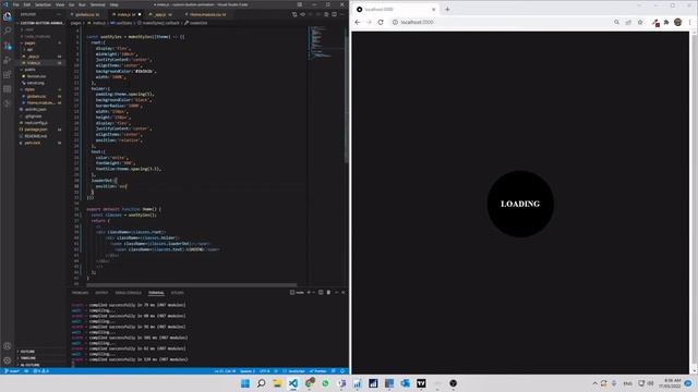 Racing Dots Loading animation using ReactJS and Material UI (MUI) CSS Styling смотреть онлайн