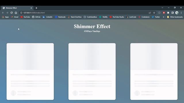 Shimmer Effect | 30 Projects in 30 Days with Vanilla JS | HTML, CSS, Javascript смотреть онлайн