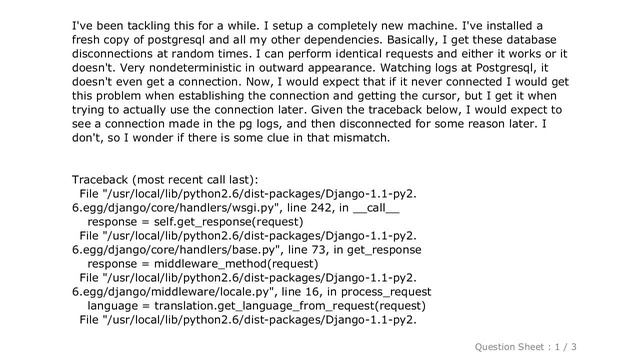 Django : psycopg2 disconnects from server смотреть онлайн