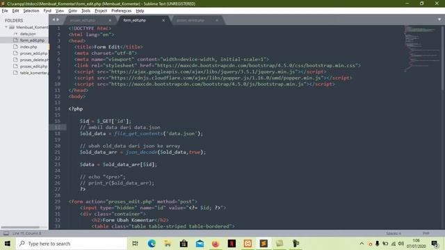 Pemrograman WEB : Membuat Aplikasi Sederhana Dengan File Penyimpanan Json смотреть онлайн