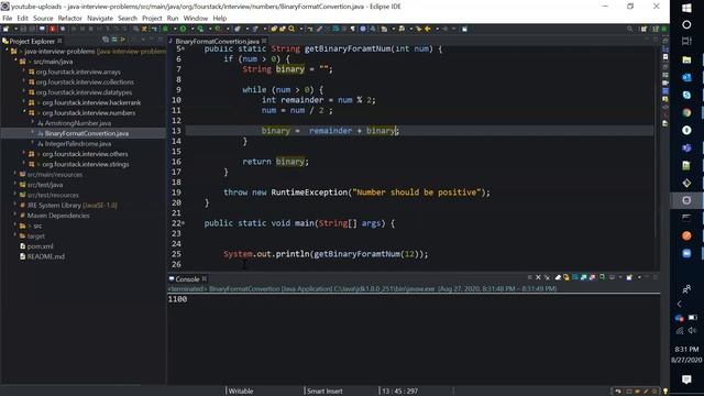 Convert Number To Binary String | Java Interview | Easy Approach смотреть онлайн