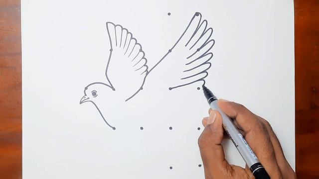 How to Draw A Pigeon | Draw A Pigeon With 17 Dots Easy | Drawing | Art Video смотреть онлайн