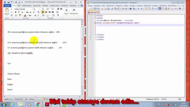 HTML DERSLERİ - DERS 3 - Html Metin Etiketleri (hx , b , u , i , br , p ) - Html Font İşlemleri смотреть онлайн