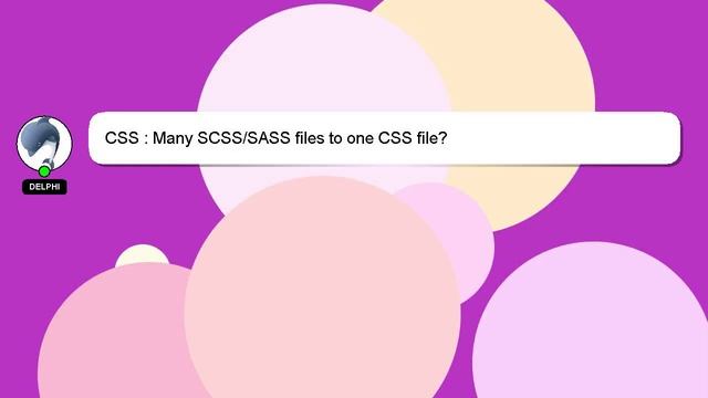 CSS : Many SCSS/SASS files to one CSS file? смотреть онлайн