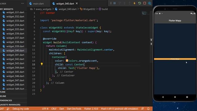 Flutter Center Widget смотреть онлайн