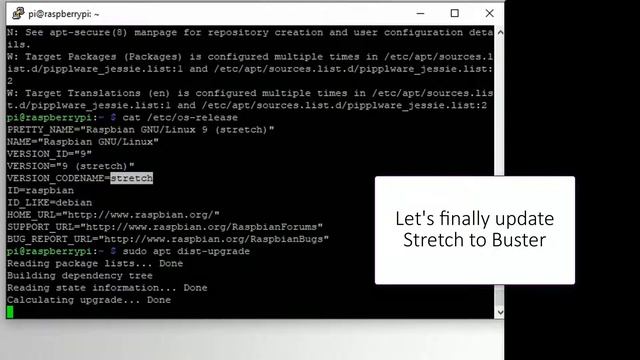 Raspberry Distribution Upgrade Raspbian Distro Stretch 9 To Buster 10 смотреть онлайн