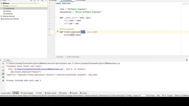 Class 9 - Python Tutorial For Beginners - Static Methods смотреть онлайн