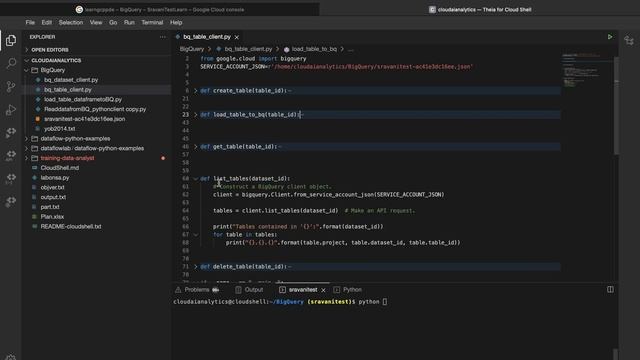 Tutorial 1 - List of Operations in Google BigQuery Tables - Python Client смотреть онлайн