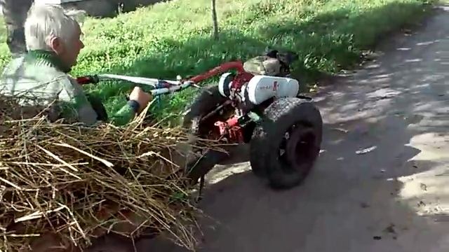 Мотоблок ФЕРМЕР везём солому|Motoblok ROLNIK Przyjmuje Słomę