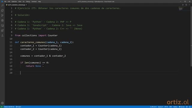 Python - Ejercicio 275: Encontrar los Caracteres Comunes Existentes entre Dos Cadenas смотреть онлайн