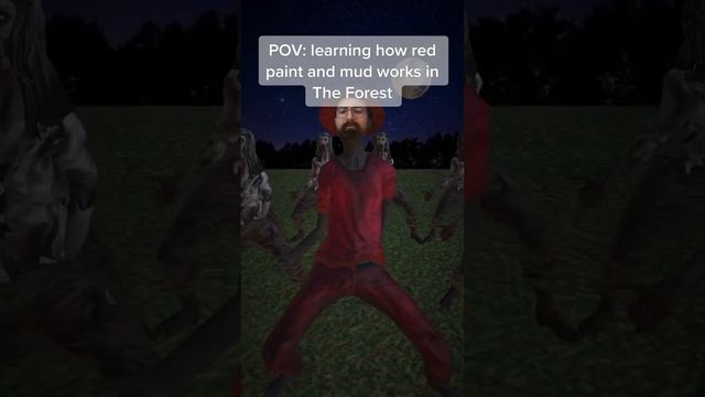 POV Learning how red paint and mud works in The Forest game | #theforest смотреть онлайн