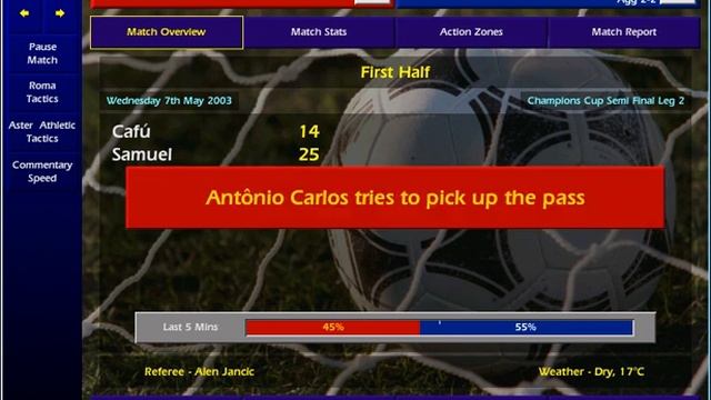 CM0102 Champions League Semi Final 2nd leg Roma v Aster Athletic смотреть онлайн