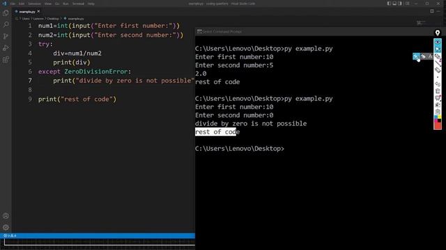 Exception Handling in Python - 02 | Handling Exceptions in Python | Try-Except block смотреть онлайн