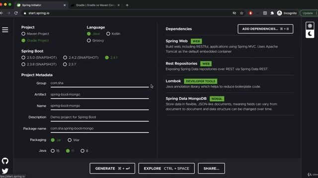 Full Stack Development With SpringBoot And MongoDB: Installation Create Project from spring start i смотреть онлайн