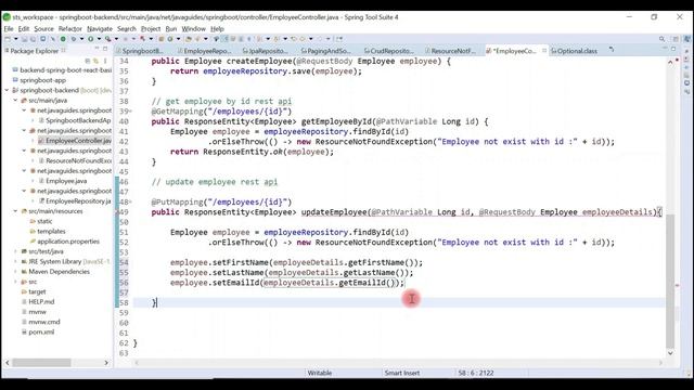 Angular 10 + Spring Boot CRUD Full Stack App - 18 - Creating Update Employee REST API смотреть онлайн