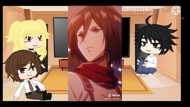 death note react to mikasa as ryuzaki's sister (original?) 1/3 ? смотреть онлайн