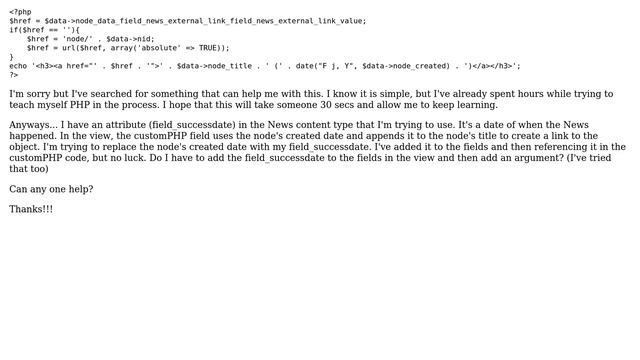 Drupal: Easy noob custom PHP question in views... Editing recent news stories view смотреть онлайн