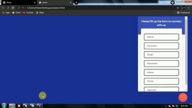 Responsive contact form using pure HTML and CSS | animated contact form css JavaScript | hindi смотреть онлайн