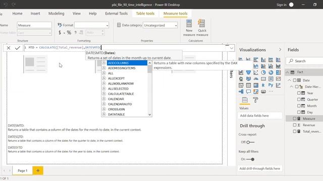 Power BI DATESMTD, DATESQTD and DATESYTD смотреть онлайн