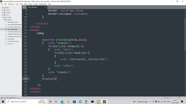 PHP function to draw HTML table in Hindi смотреть онлайн