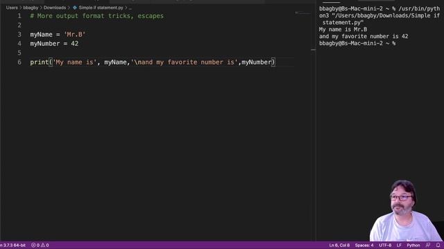 Formatting Output Escapes Python смотреть онлайн