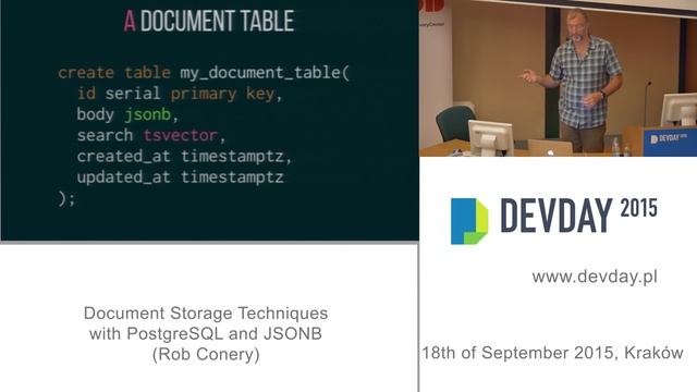 Rob Conery - Document Storage Techniques with PostgreSQL and JSONB смотреть онлайн