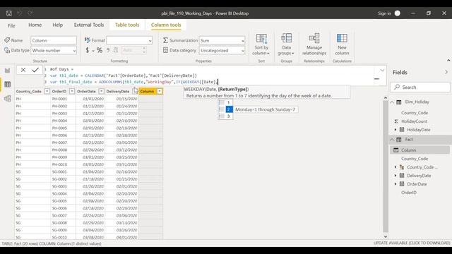 Power BI Network days | Count Business Days in Power BI | Count Working Days between Two Dates PBI смотреть онлайн