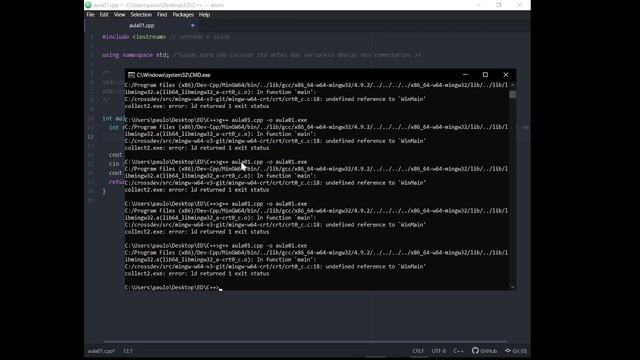 Erro Compila: Undefined Reference to WinMain. Collect2.exe: error: ld returned 1 exit status | C/C+ смотреть онлайн