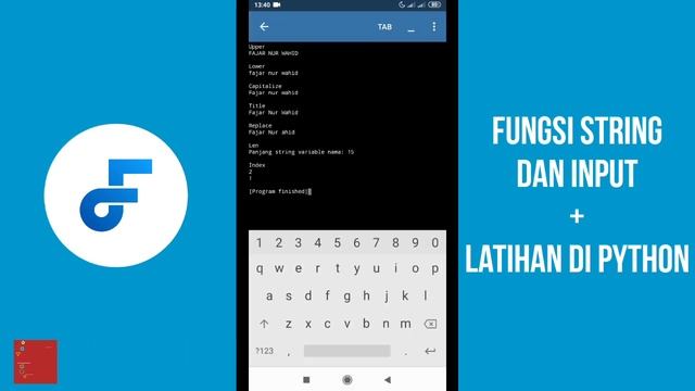 [Terbaru] Tutorial Python di Android - Fungsi String dan Input di Python + Latihan Membuat Program смотреть онлайн