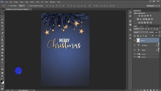 Christmas Event Party Flyer Design | Christmas Poster Design in Photoshop Tutorial смотреть онлайн
