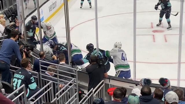 Seattle Kraken Inaugural home game first home goal 10/23/21 Vince Dunn lower bowl view смотреть онлайн