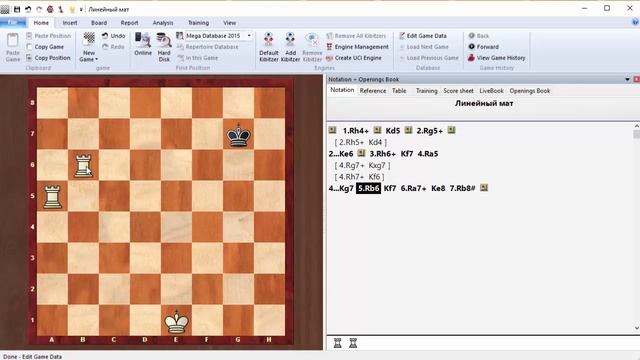 Линейный мат 2 ладьями Как ставить линейный мат Для новичков смотреть онлайн