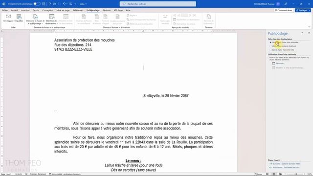 Le PUBLIPOSTAGE avec WORD - avec ou sans liste (Tutoriel complet facile) смотреть онлайн