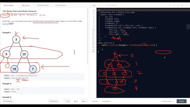Binary Tree Level Order Traversal | LeetCode 102 | BFS approach | Java Solution | Learn Overflow смотреть онлайн