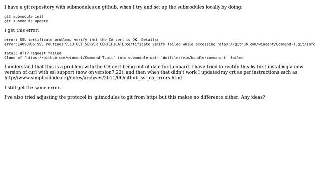 DevOps & SysAdmins: CA cert error when setting up git submodules on PPC Mac 10.5.8 смотреть онлайн